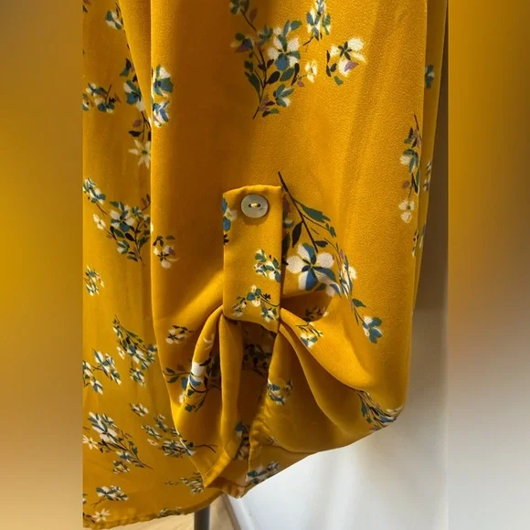 West Kei Mustard Floral Blouse - Picture 3 of 6